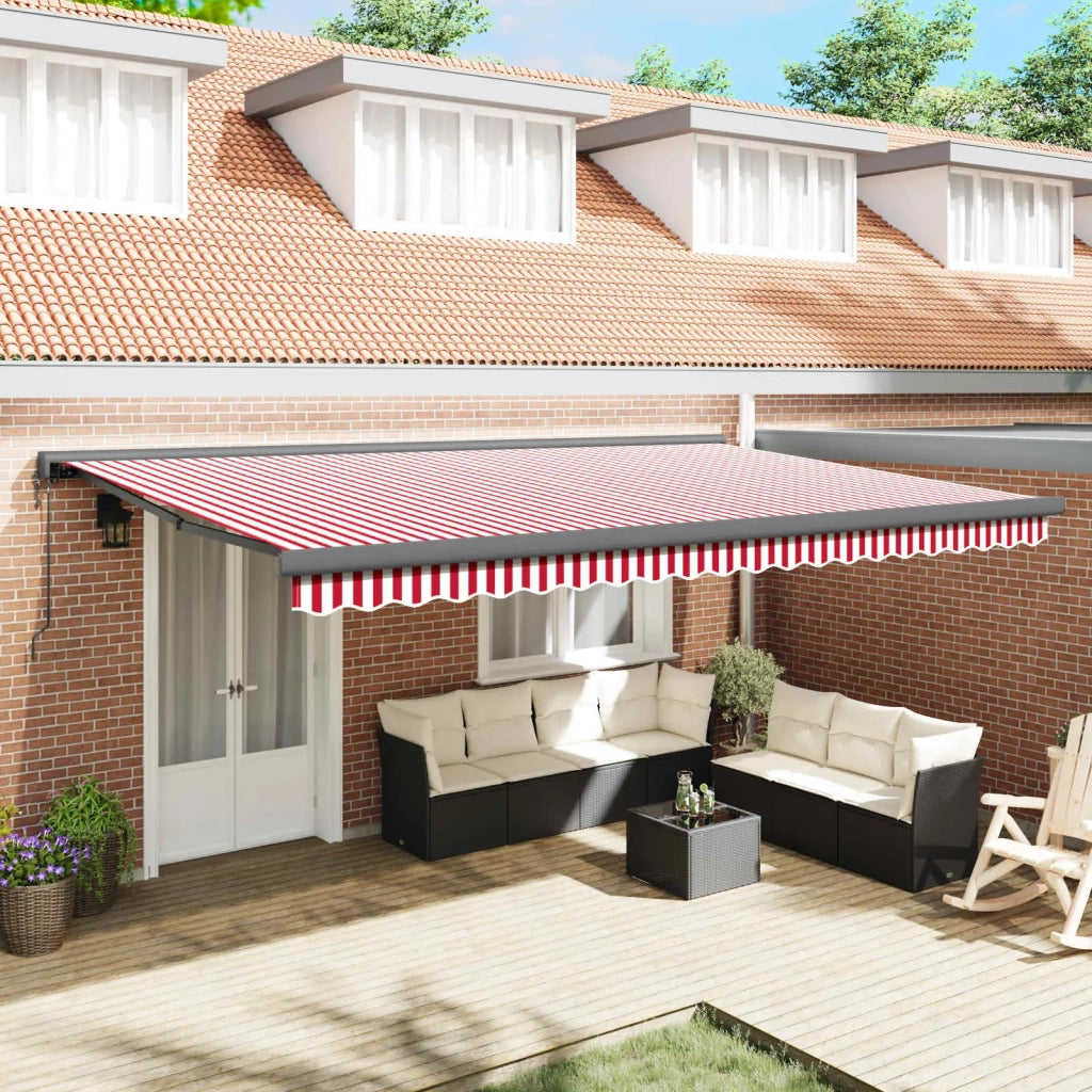 Tenda da Sole Rosso e Bianco 500 x 300 x 165 cm 3331276