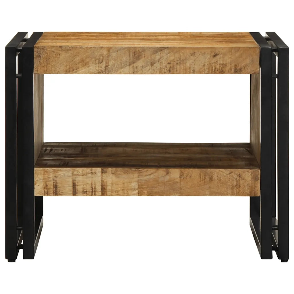 Tavolino da Salotto 50x50x38 cm Legno Massello di Mango Grezzo