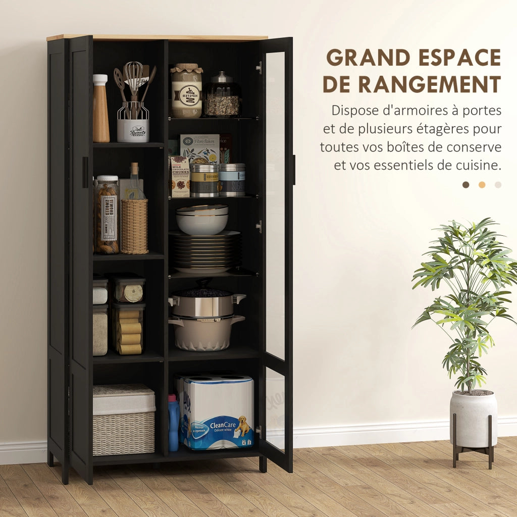 Armadio da cucina con ante e ripiani regolabili ¨C Minimal ¨C 76x36x160 cm nero