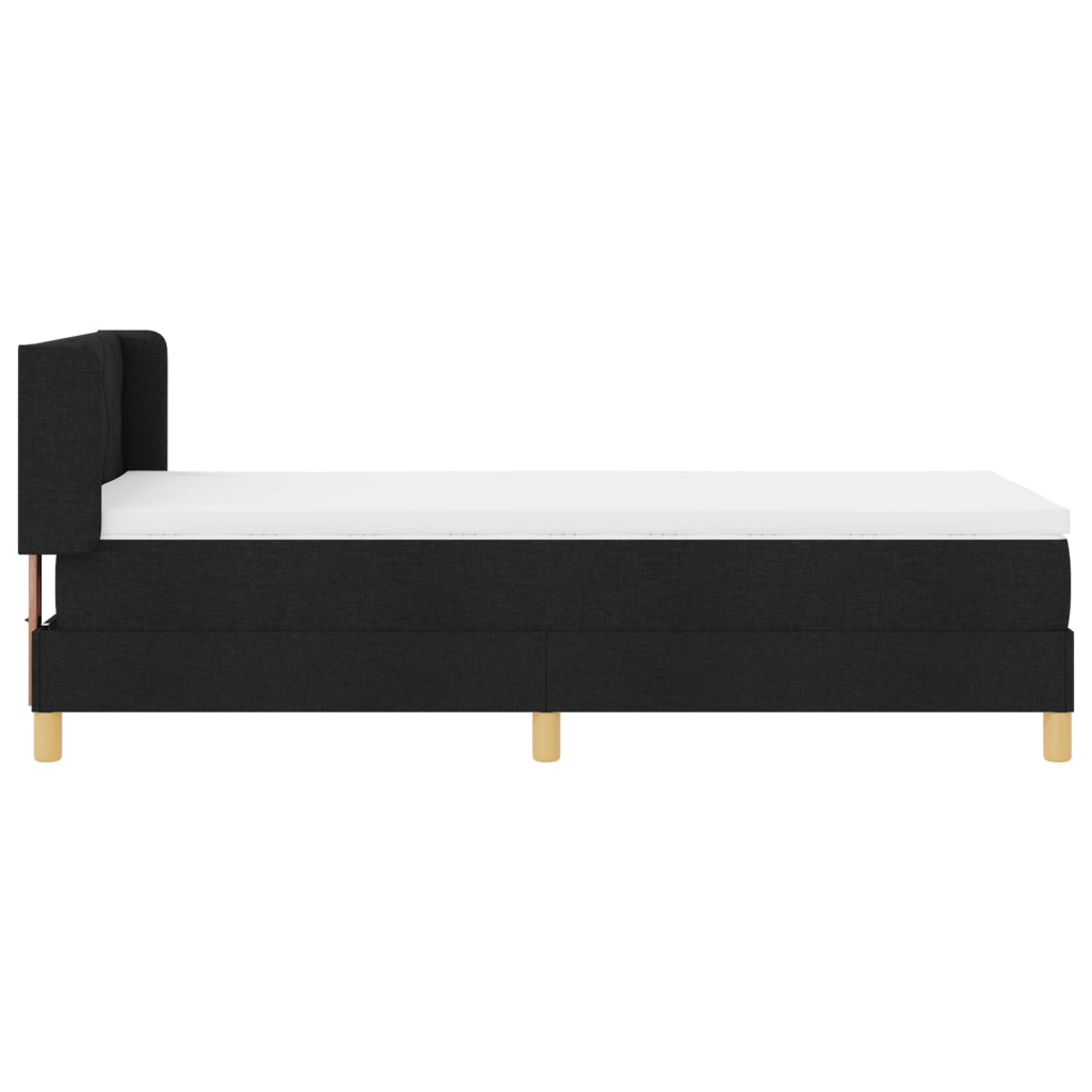 Letto Box Spring con Materasso Nero 90x200 cm
