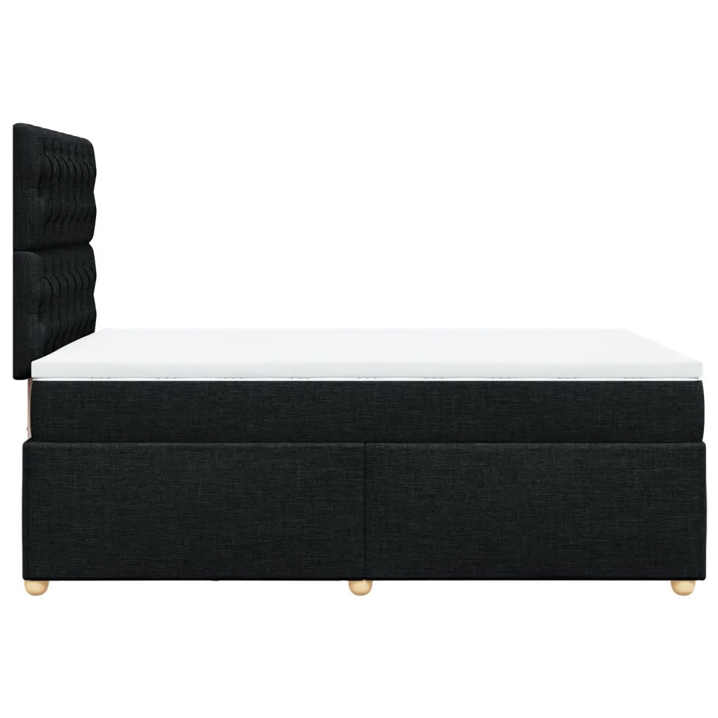 Giroletto a Molle con Materasso Nero 120x190 cm in Tessuto