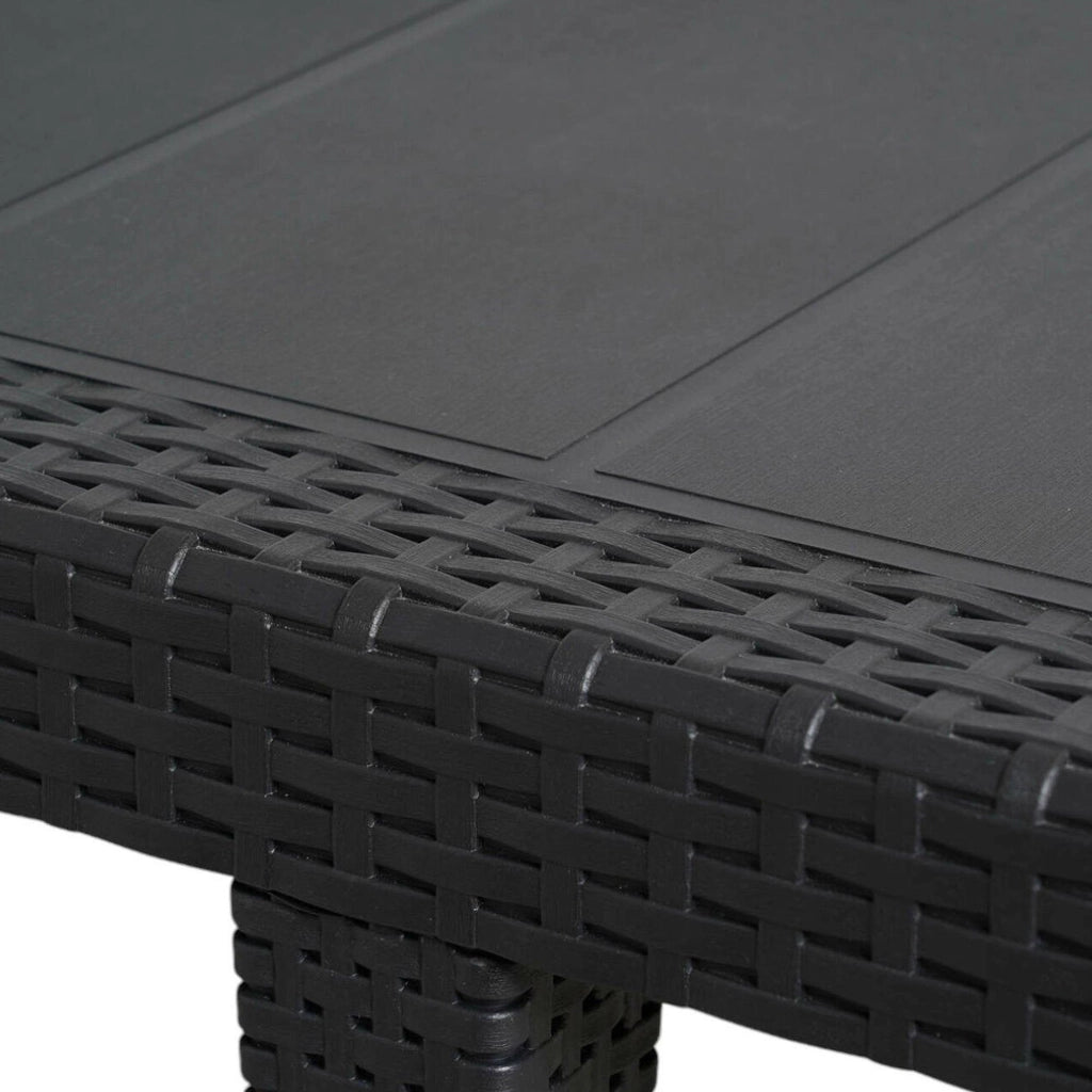 Salottino Outdoor Domaso, set Salotto da Esterno Salottino 4 Posti, Tavolo 10 Posti Posti Made in Italy, Nero Antracite