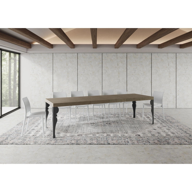 Tavolo allungabile 200/460x90 cm Paxon Premium telaio Antracite - Tortora