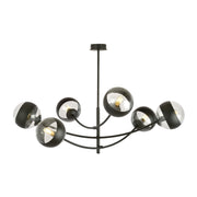 Lampadario Emibig Hunter 6xE14 nero/vetro trasparente
