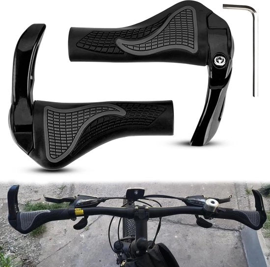 Manubri da bicicletta Ergonomici - Antiscivolo - Design Lock-On a doppia tenuta - Manubri per bicicletta - Mountain Bike/Racing - Materiale di alta qualità in gomma/lega di alluminio