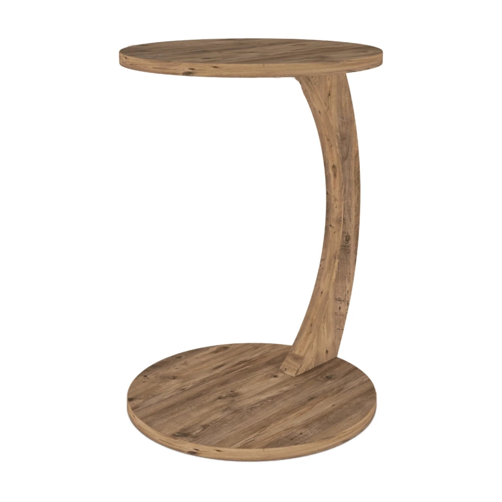 Tavolino rotondo con ruote 56 x 38 cm effetto legno 03_0008665