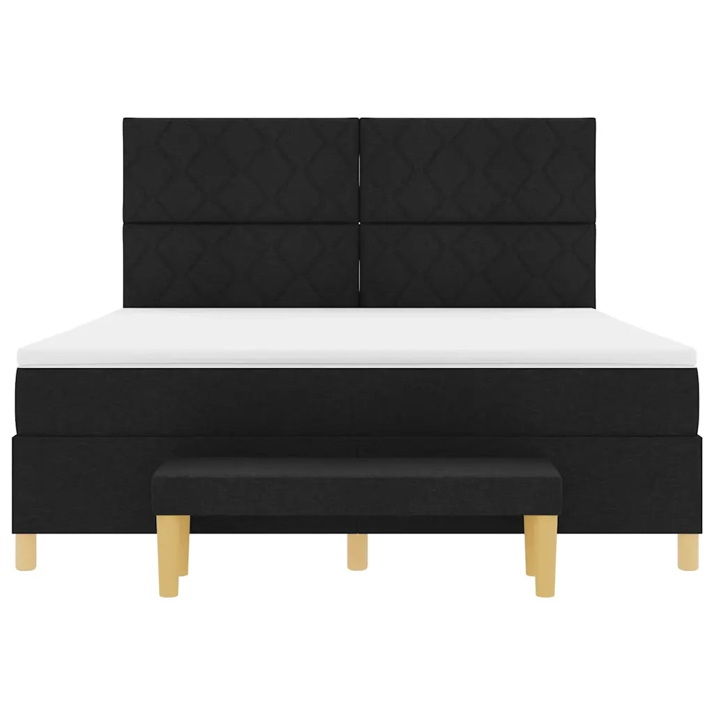 Letto a molle con testiera Nero 200 x 180 cm Tessuto 3344396