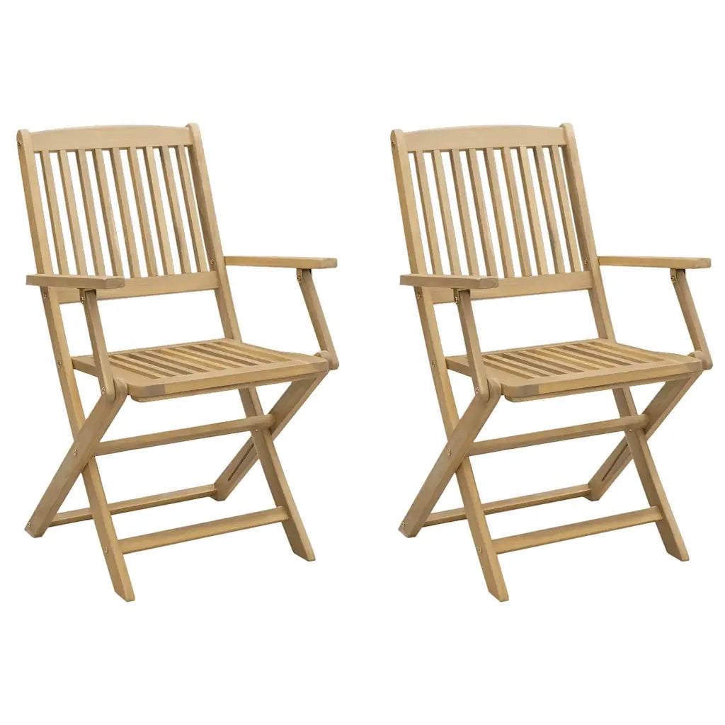 Sedie Giardino Pieghevoli 2 pz | Sedie da Esterno 54x61x88 cm Massello Acacia