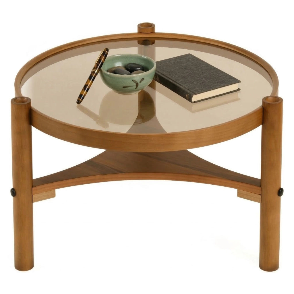 Canterano, Tavolino da Salotto un Vano, 100x100x46h cm Marrone Noce