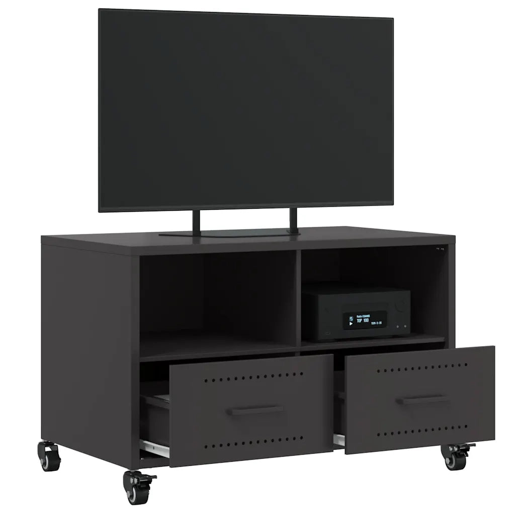 Mobile TV-Credenza per TV-Console TV Nero 68x39x43,5 cm in Acciaio 911147