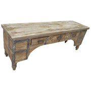 Mobile basso artigianale in legno 165-175x45x57h cm