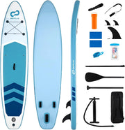 SUP Stand up Paddle, Tavola SUP Gonfiabile con Pompa, Pagaia in Alluminio, Guinzaglio, Borsa e Kit di Riparazione, per Principianti ed Esperti, Portata 160 kg, 336 x 77 x 16 cm