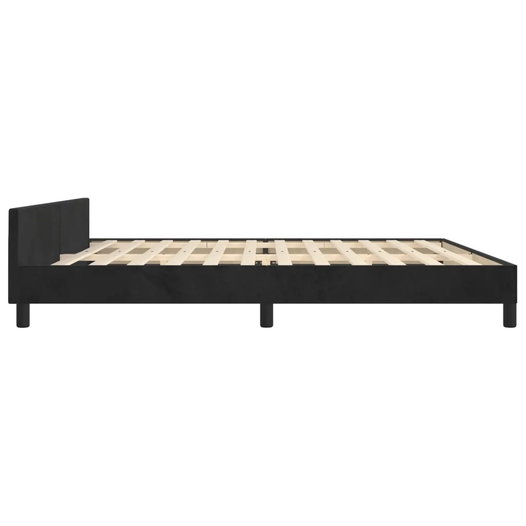 Giroletto senza Materasso Nero 200x200 cm in Velluto