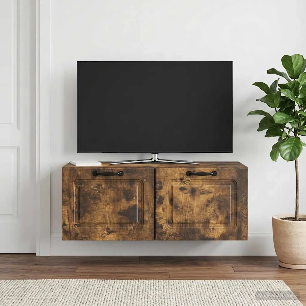 Mobile Porta TV da Muro Rovere Fumo 78,5 x 31 x 30 cm 899400