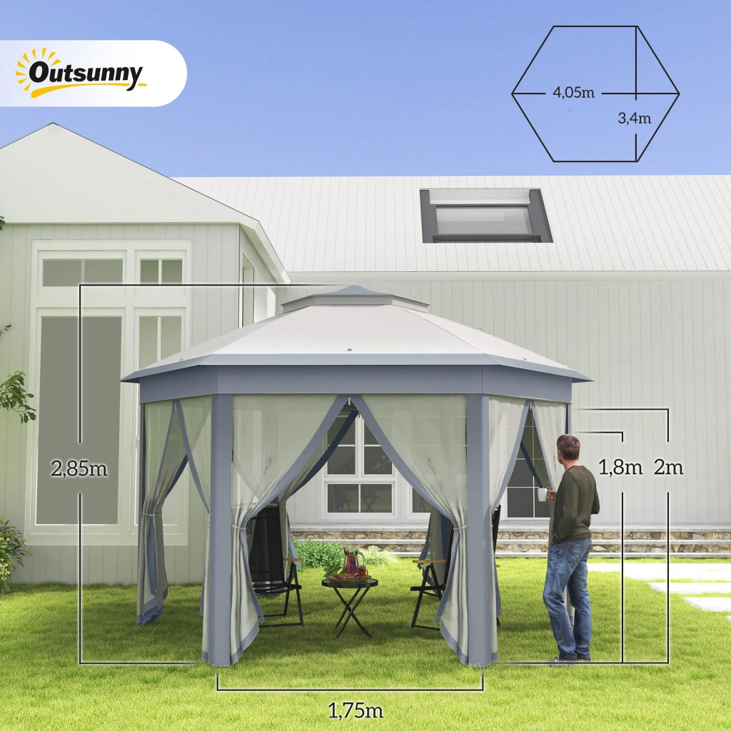 Gazebo Faltpavillon ¨C zephmum ¨C Grigio+Bianco 4x4m