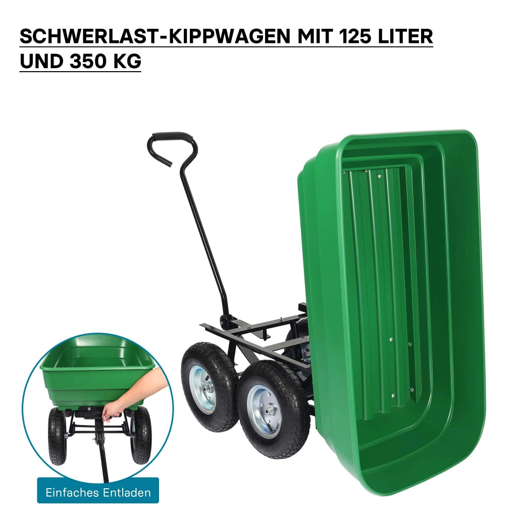 Carrello da giardino ribaltabile, capacità 125 l, portata max 350 kg, Carretto a mano Carriola