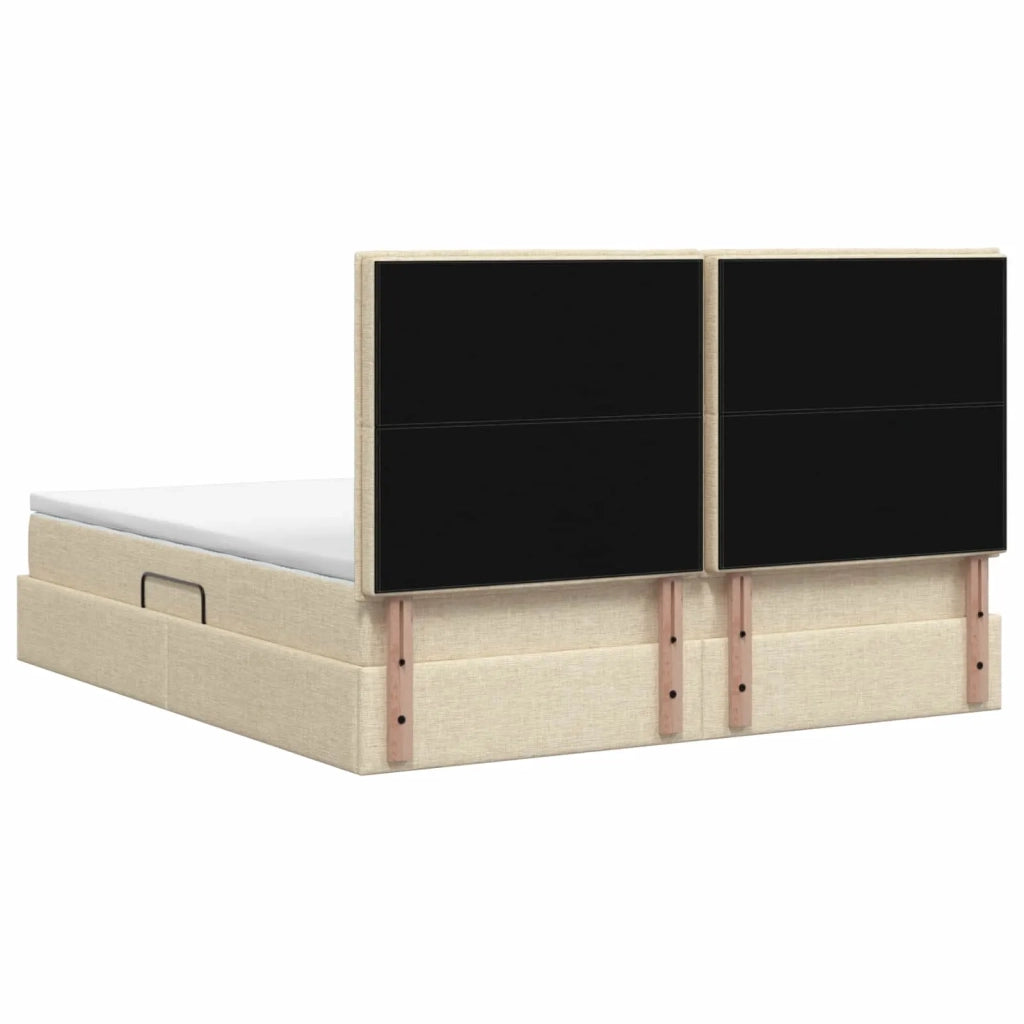 Letto con contenitore LED e materasso Crema 160 x 200 cm 3459895