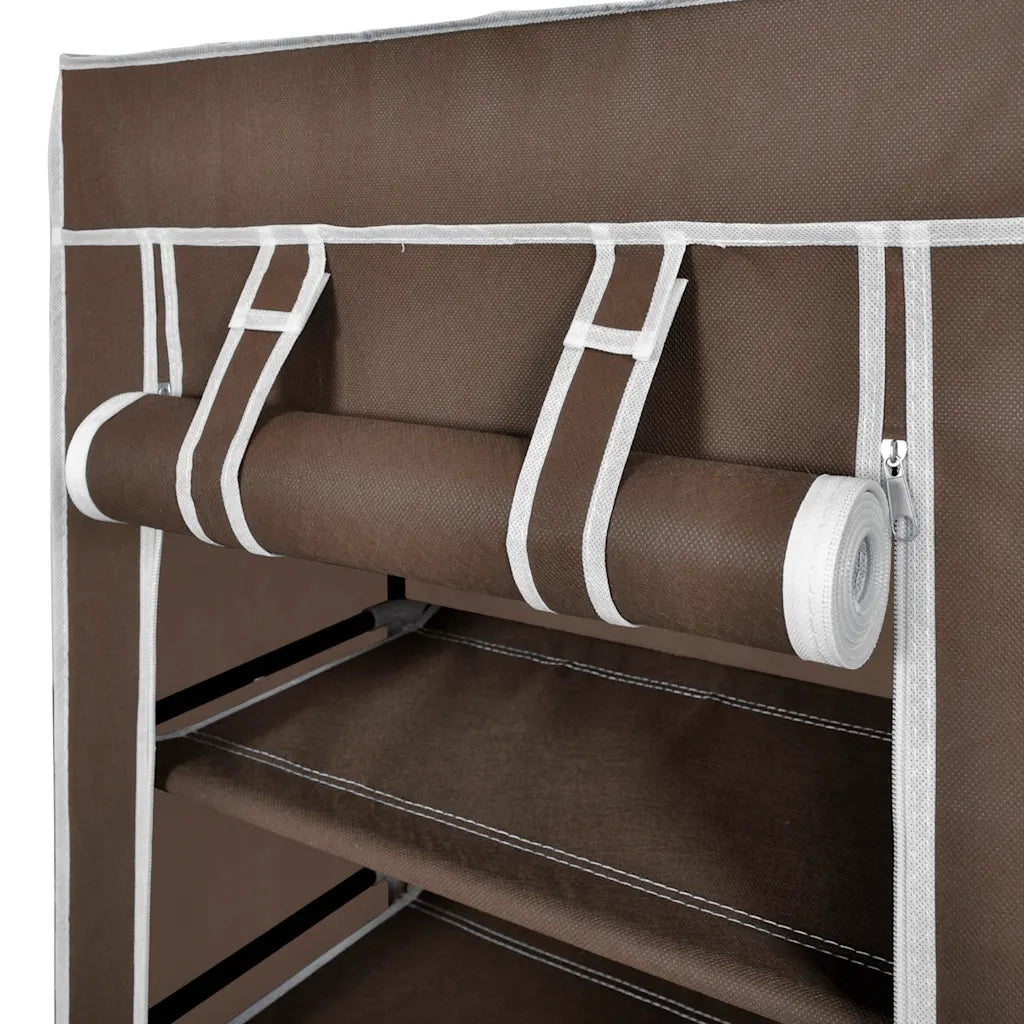 Scarpiera-Scaffale per scarpe in Tessuto Richiudibile 58 x 28 x 106 cm Marrone