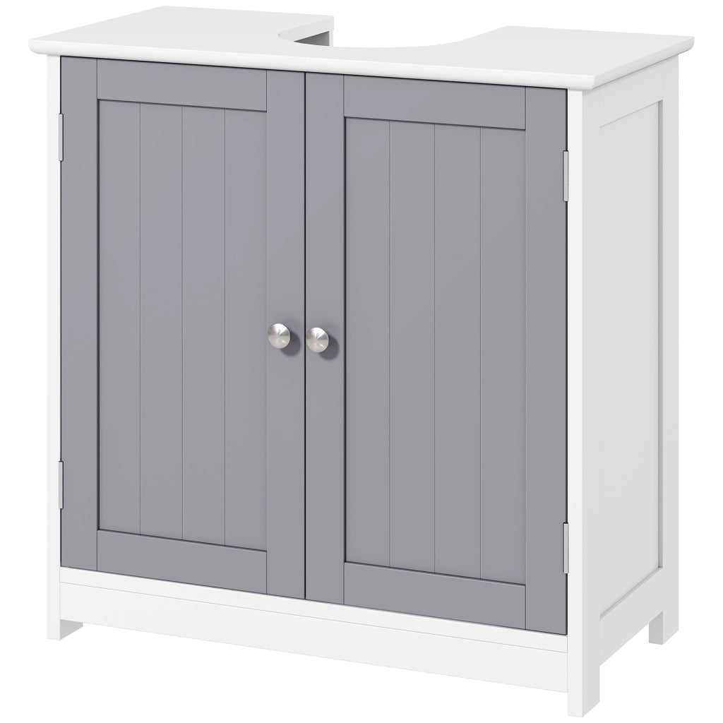 Mobile Bagno Sottolavabo ¨C zephmum ¨C 2 Ante Grigio Bianco Legno 60x30x60 cm