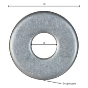 RONDELLA GREMBIALINA INOX A2 M 22- 4,0 x 56 x  22 mm - 0.5 centinaio