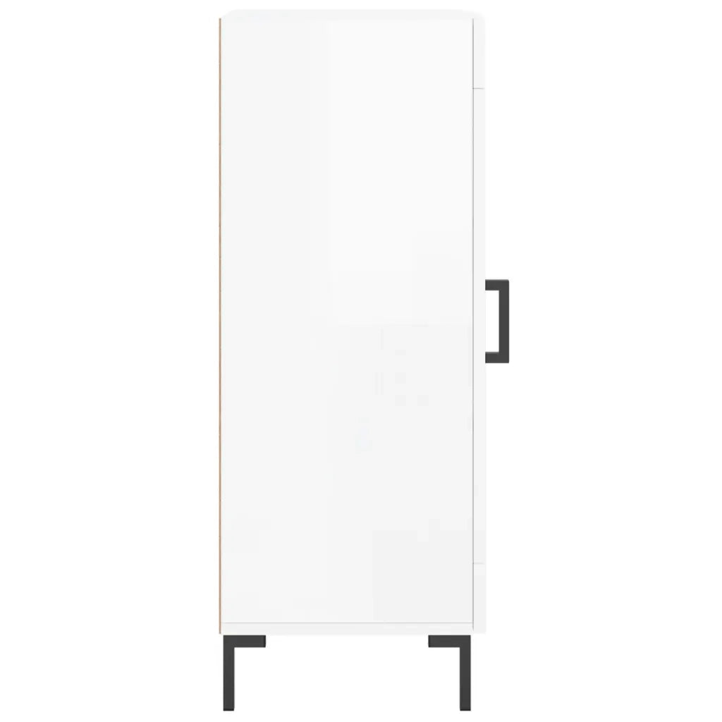Credenza Bianco Lucido 34,5x34x90 cm in Legno Multistrato 828798