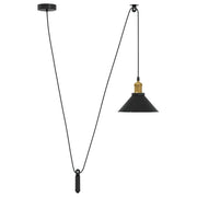 Lampada a Sospensione Regolabile E27 Nero Lucido ?22 cm Metallo CFW5282380
