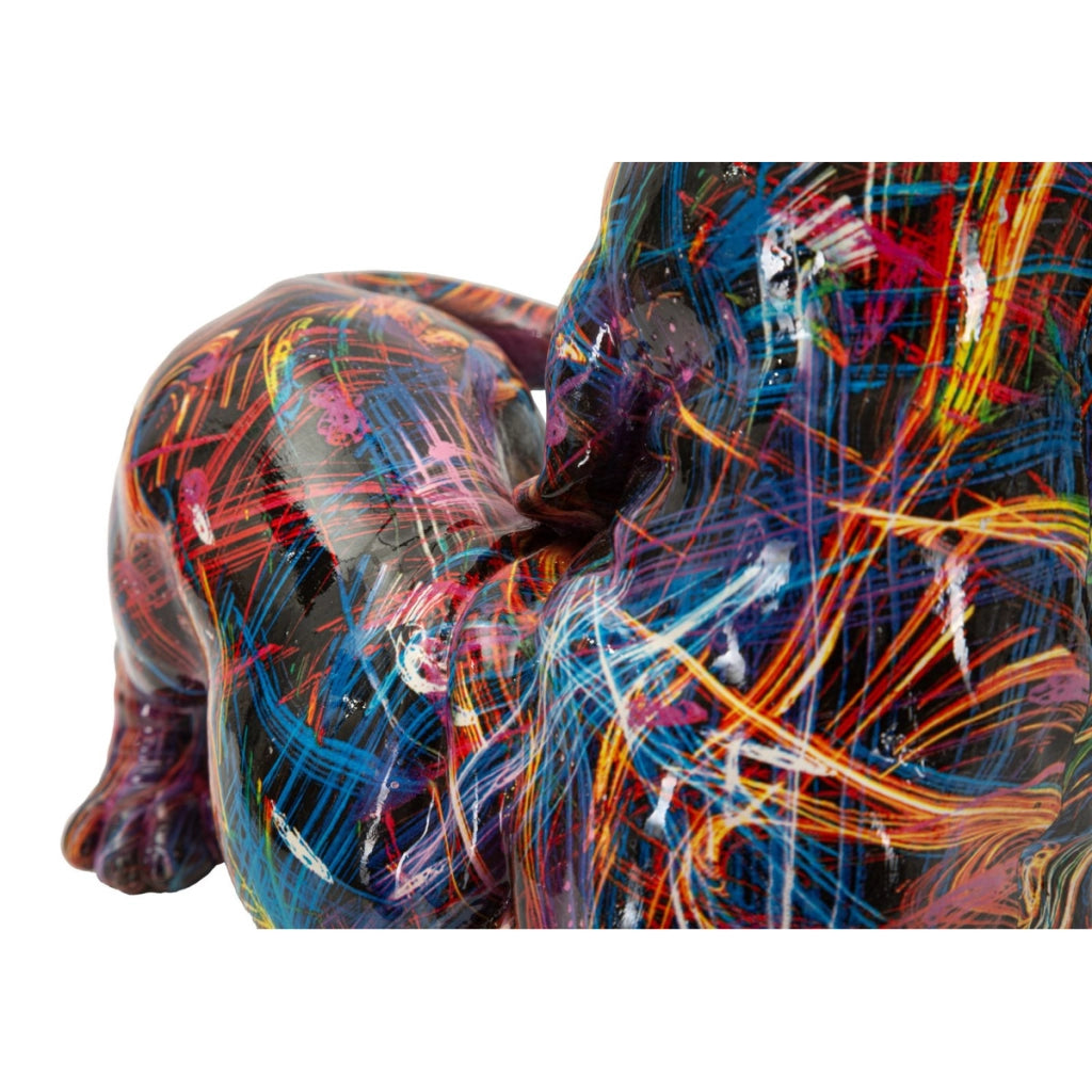 Scultura Bassotto, Multicolore, Poliresina, 20x14x16,5 cm
