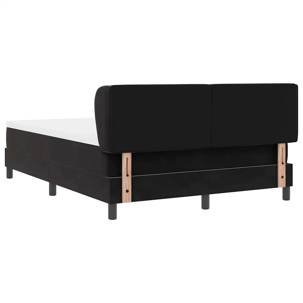 Letto a molle con materasso Nero 140 x 200 cm Velluto 3340336