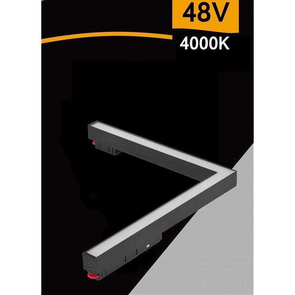 Trade Shop - Faro Led Angolare 24 W Incasso Per Binario Magnetico 48v Luce 3000k 4000k Mg-06 -