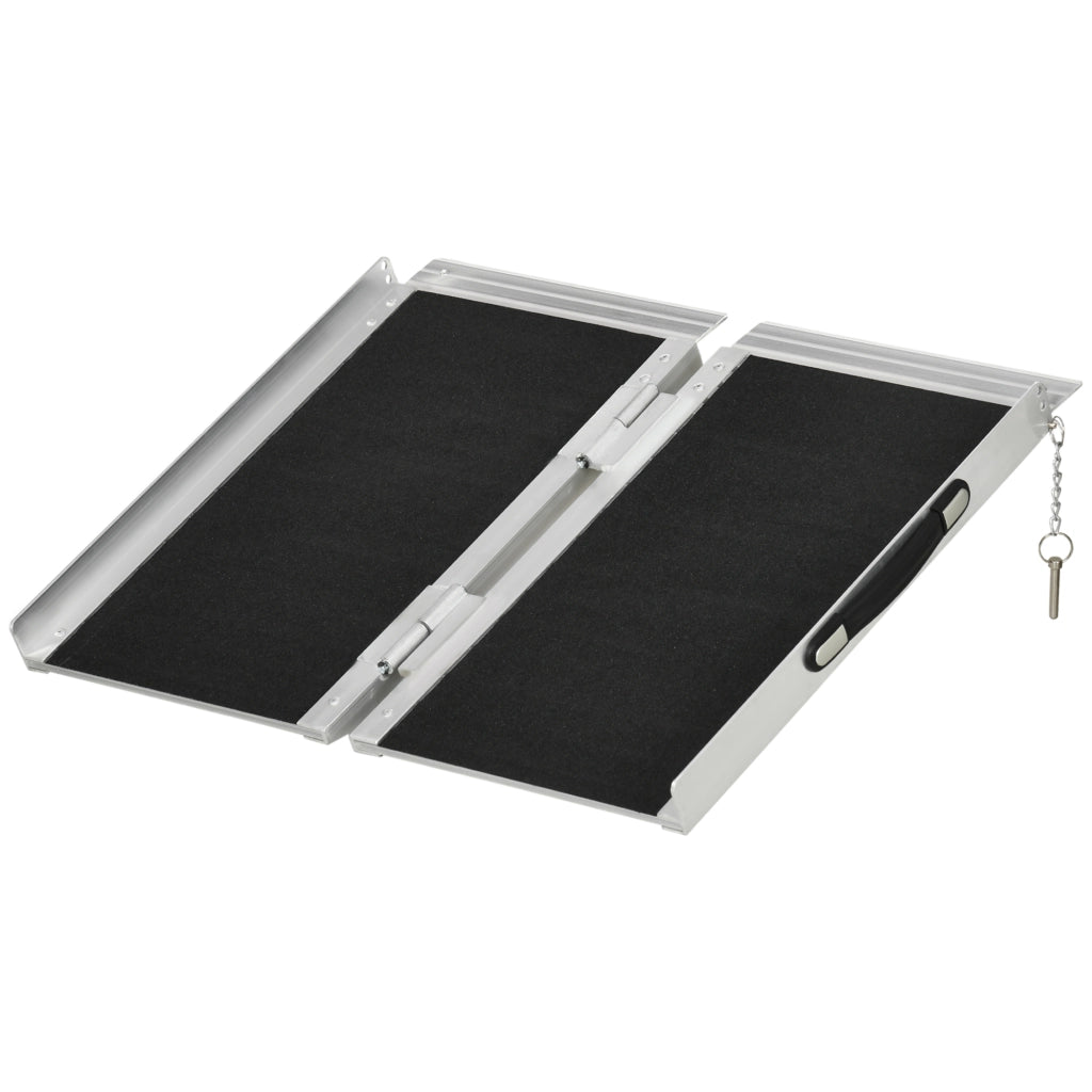 Rampa per Sedia a Rotelle Pieghevole ¨C Minimal ¨C Argento e Nero 61x72 cm