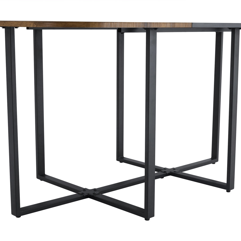 Tavolo da pranzo per 4 a 6 persone con struttura in metallo stile moderno per cucina e sala da pranzo in MDF nero