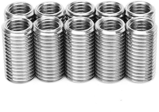 10 Pezzi di Raccordo Filetato per Riparazione Filettatura a Femmina M12 e M16 Maschio, Contenuto per Restauro del Filetto.