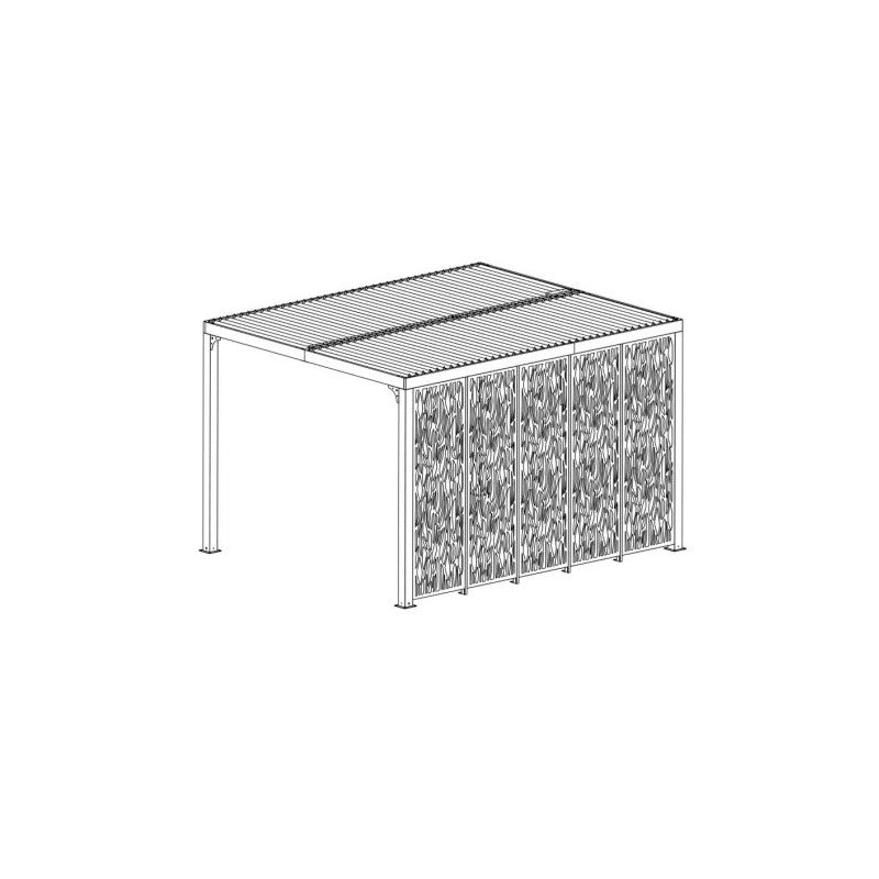 Pannello decorativo in acciaio per pergola bioclimatica 360 cm – effetto moucharabieh antivento – PERBIM36 Foresta