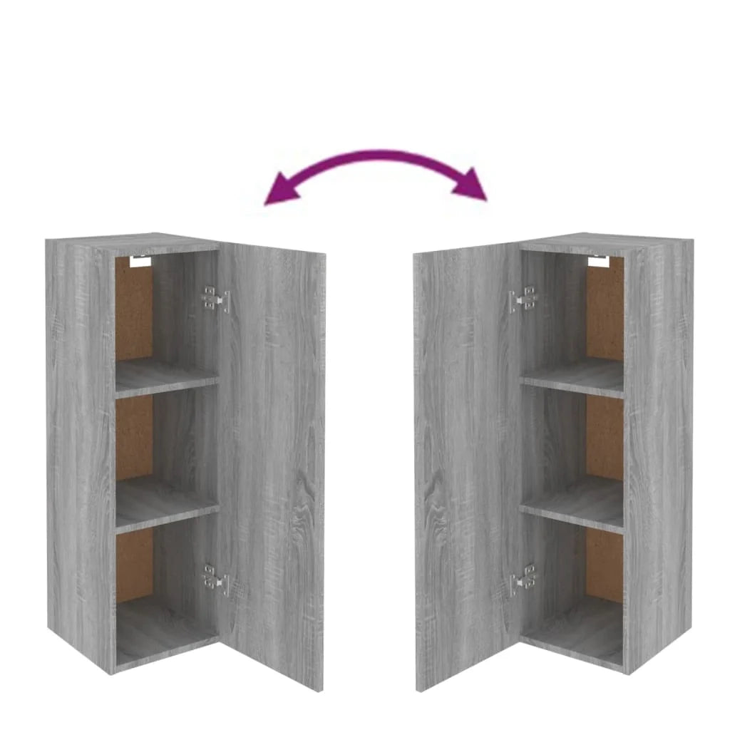 Mobile TV multimediale mensola TV credenza TV sala da pranzo soggiorno camera da letto Sonoma 30,5 x 30 x 90 cm legno ingegnerizzato grigio 02_0029184