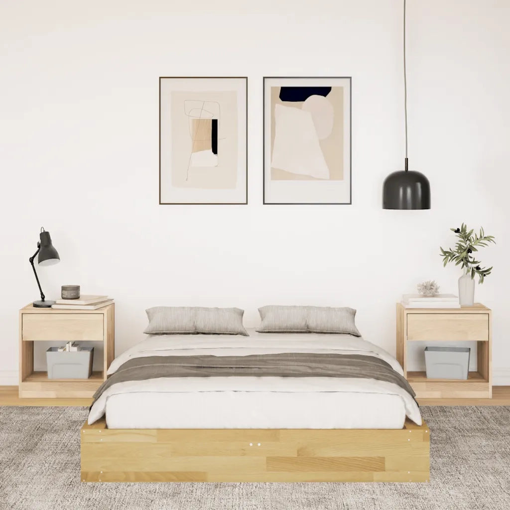 Struttura Letto Senza Materasso 120x200 cm in Legno di Rovere
