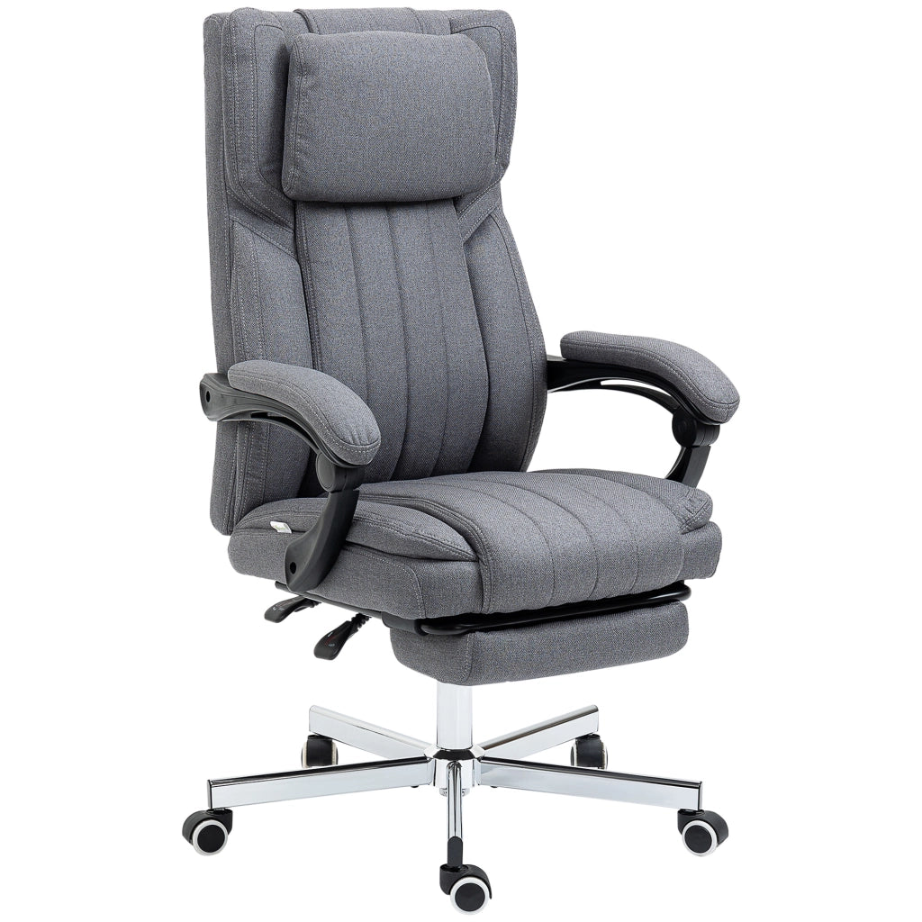 Sedia da Ufficio Reclinabile e Girevole con Massaggio ¨C Zephmum ¨C Grigio 65x61x108-118 cm