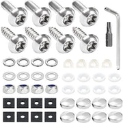 Set di viti anti-sfondamento in acciaio inossidabile - Viti di sicurezza - Ongarantito - Supporto targa - Maniglia a 6 facce - 20mm - Viti di targa