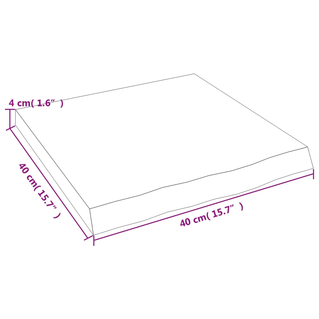 Piano Bagno Marrone Scuro 40x40x(2-4)cm Legno Massello Trattato 3156189