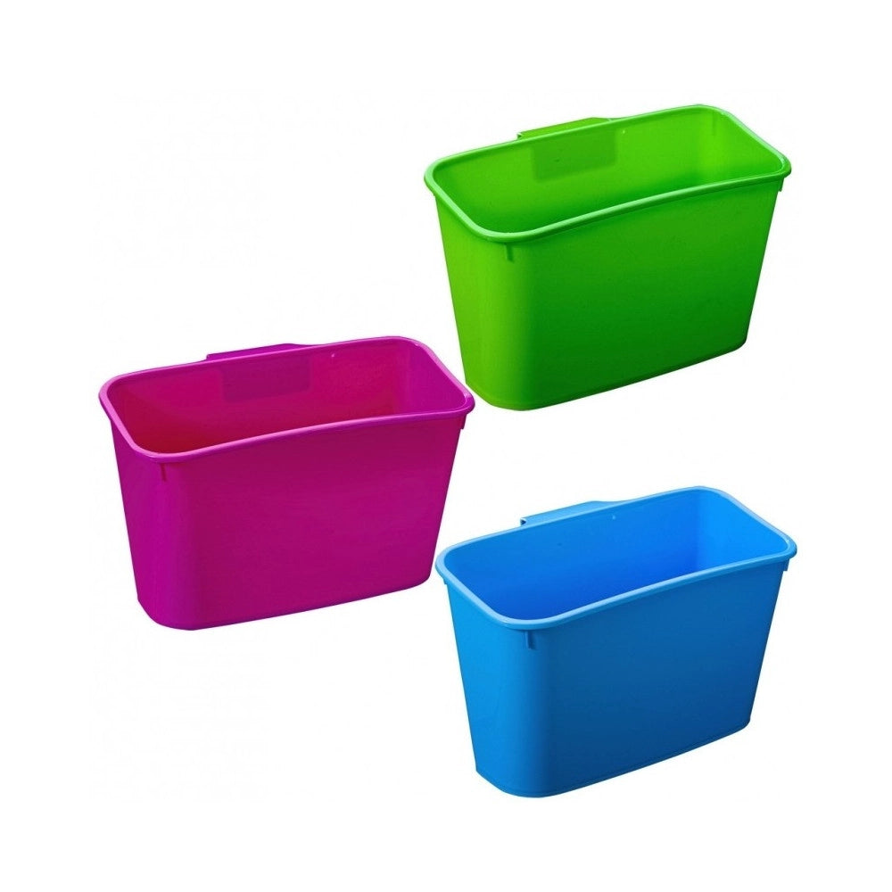 Trade Shop - 2 Cesti In Plastica Per Briccole Immondizia Raccolta Differenziata Gancio -