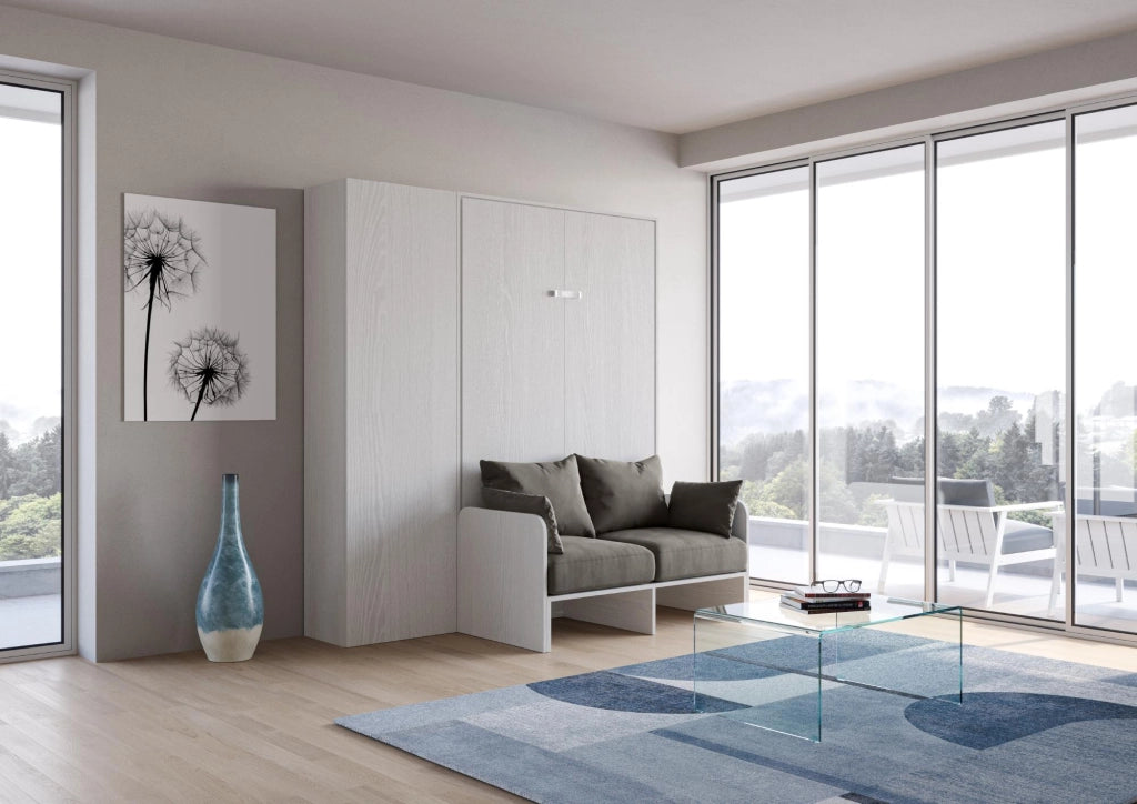 Letto 140 Sofà Kentaro Bianco Frassino con colonna sx-dx