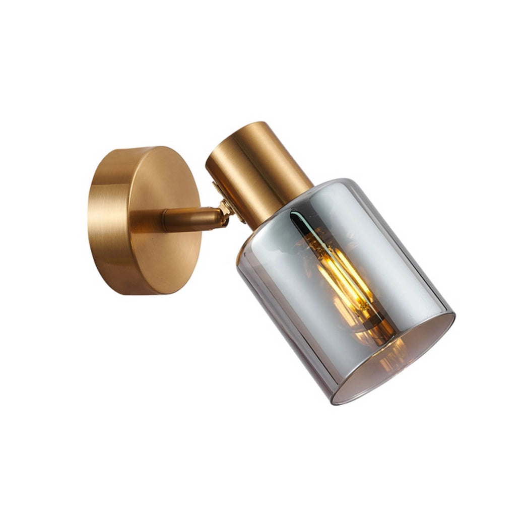 Applique Santia ottone vetro fumé 1xE14 Italux SPL-65342