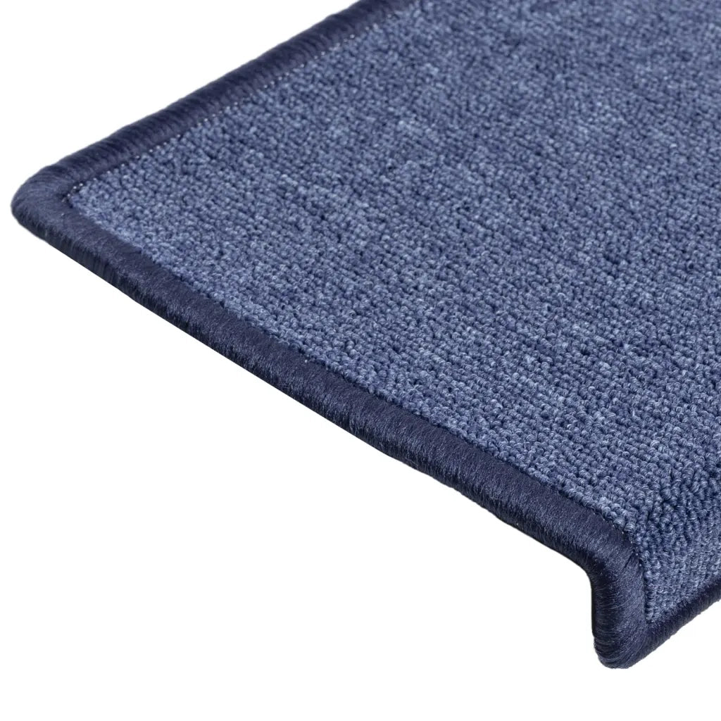 Tappetini per scale 15 pz 65x21x4 cm blu bordo rettangolare 134574