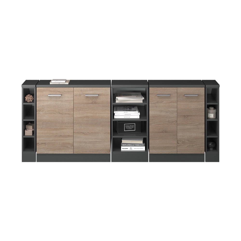 Set di mobili sottotetto Rion Sonoma/Antracite 210 cm Set di 5 carcasse armadio profondità 60 cm Vicco
