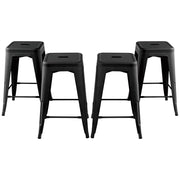 Set di 4 sgabelli da bar impilabili 41 x 41 x 61 cm portata 150 kg stile industriale metallo nero 20_0018103