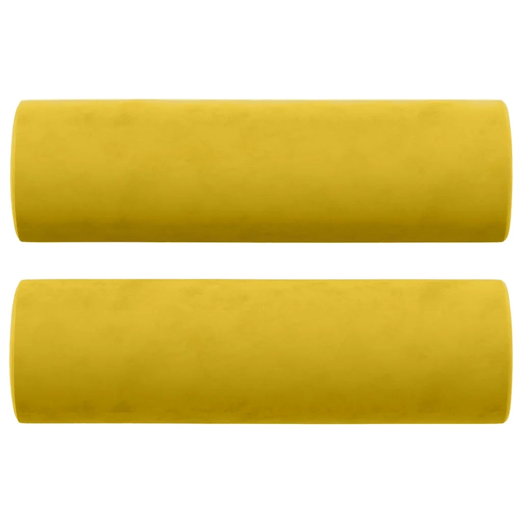 Divano a 3 Posti con Cuscini-Sofa 3 Posti con Cuscini Giallo 180 cm in Velluto 846322