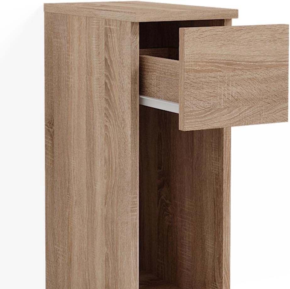 Comodino camera da letto Enton, Sonoma, 20 x 59.5 cm, adatto per riporre libri, lampade e oggetti di uso quotidiano
