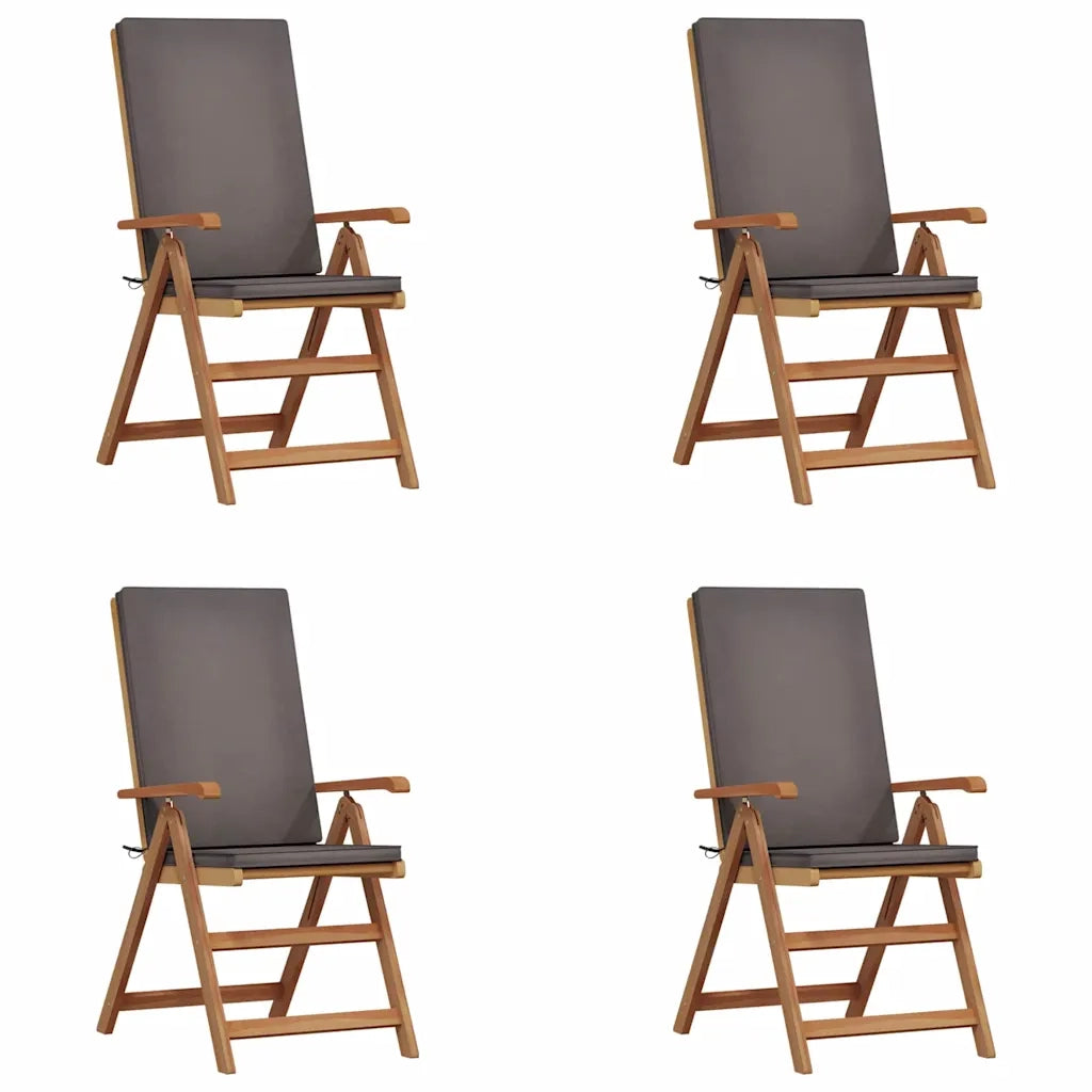 Sedia da Giardino 4 pcs Marrone e Grigio 57 x 71.5 x 104 cm 3375766