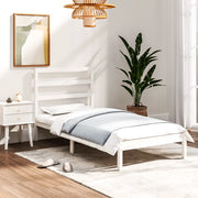 Giroletto-Struttura Letto Bianco in Legno Massello 90x190 cm Single 901584