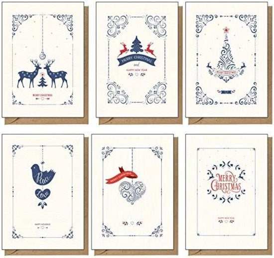 Set di 48 cartoline di Natale ecocompatibili con buste - formato A6