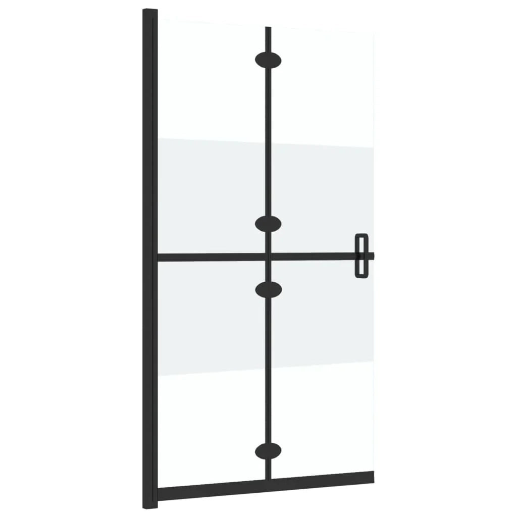 Parete doccia pieghevole divisorio per vasca da bagno accessorio per il bagno box doccia arredamento per la casa vetro ESG 110x190 cm semi-satinato 02_0002169